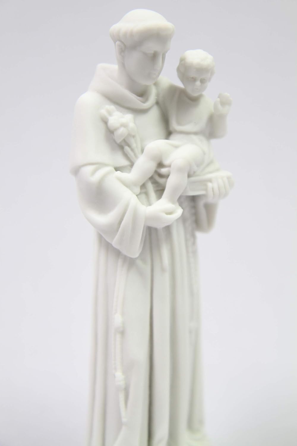 Vittoria Collection | 6" Saint Anthony De Padua White Statue - Exquisite Italian Craftsmanship