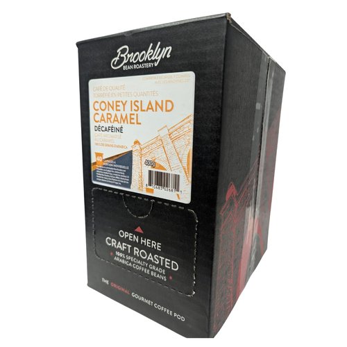Brooklyn Beans Coffee Pods - Coney Island Caramel Decaf | 40 Count for Keurig K Cup Brewers