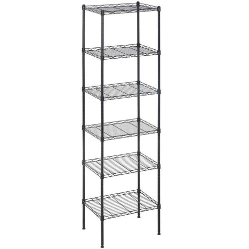 BestOffice 6-Shelf Storage Shelves, Adjustable Shelving Unit Wire Shelving Metal Shelves,11.8" D x 16.7" W x 63.6" H,Black