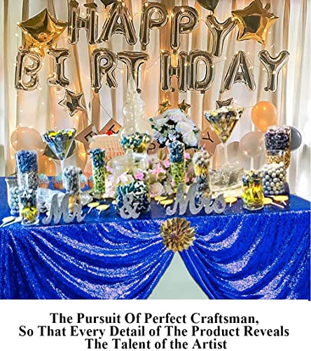 Partisout Royal Blue Sequin Tablecloth 50x80 Inch for Weddings & Events