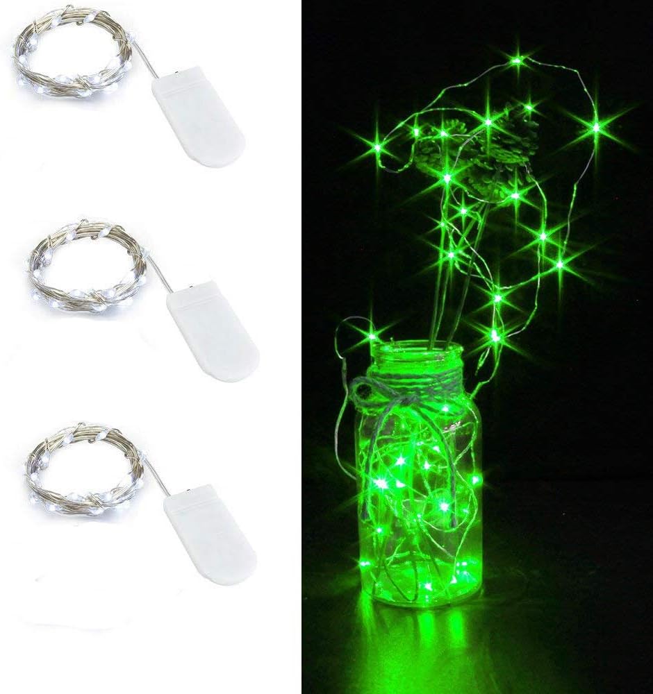 Skiennix 3 Pack Fairy Lights - Battery Operated 6.6ft Mini String Lights | Silver Wire for Bedroom & Party Decor