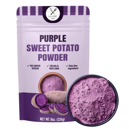 La Voie Pure Purple Sweet Potato Powder 8oz - One Ingredient Ube, Vegan, Non-Gmo, Purple Yam, Food Coloring