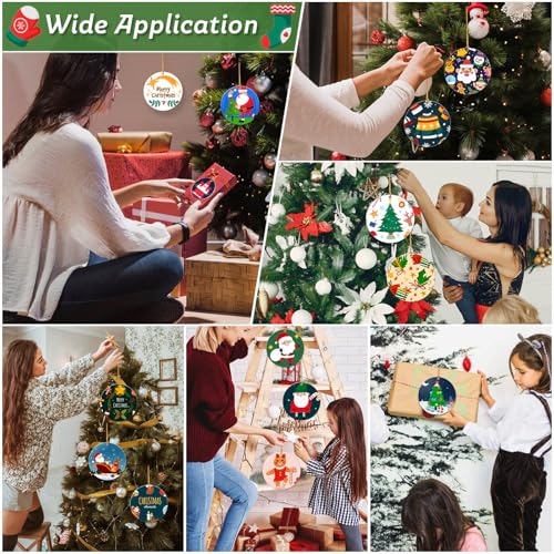 3-Inch Metal Sublimation Ornaments Bulk Set - 48 Round Holiday Decorations
