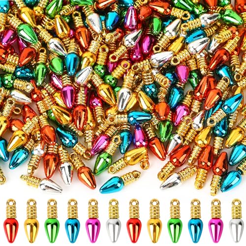 Jansun 300Pcs 0.7in Mini Christmas Ball Ornaments with Gold Tips
