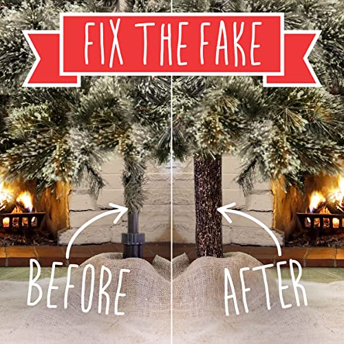 Artificial Christmas Tree Collar with Bark & Candy Reversible Cover - Tree Base Skirt