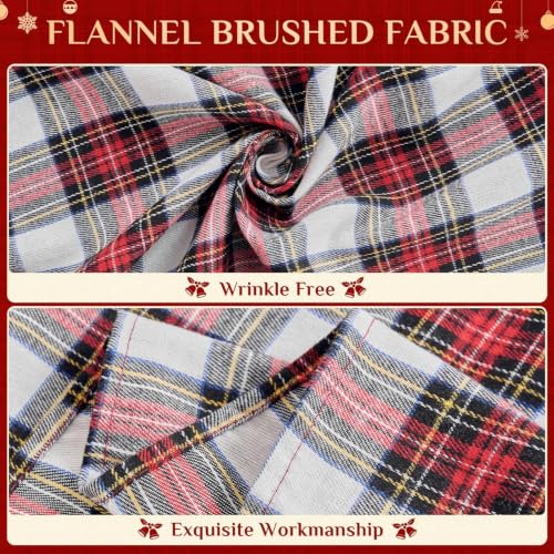 Softalker Christmas Plaid Tablecloth Rectangle 60 x 102 inches, Red & White Festive Decor
