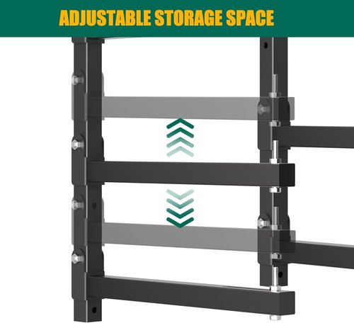 Heavy-Duty Lumber Storage Rack by [Brand Name] - Wall-Mount Folding Wood Organizer | 4-Level, Black, 4-Pack