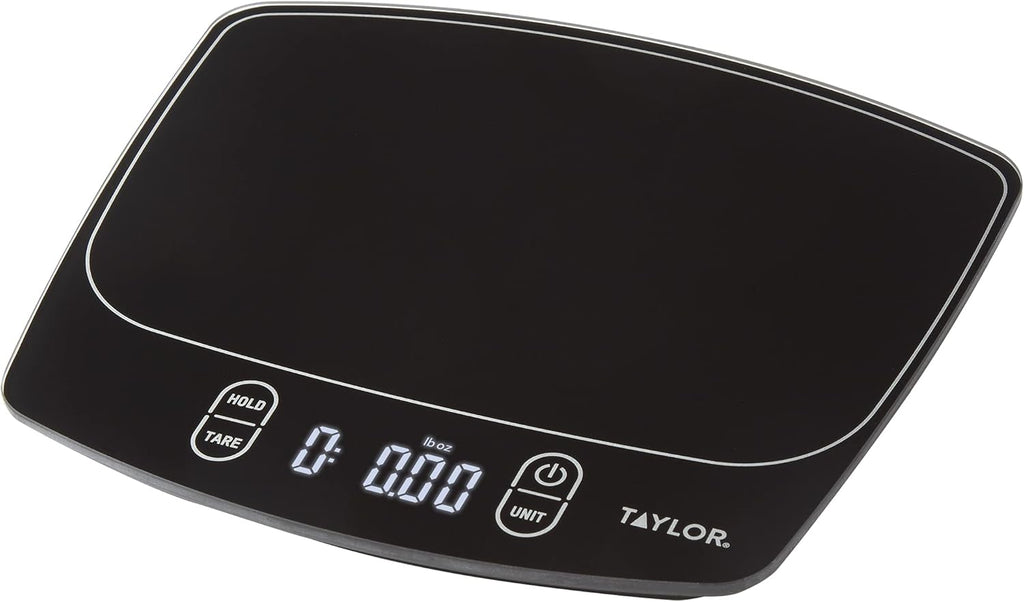 Taylor Waterproof Digital Kitchen Scale - 11 lbs Capacity | Sleek Black Design
