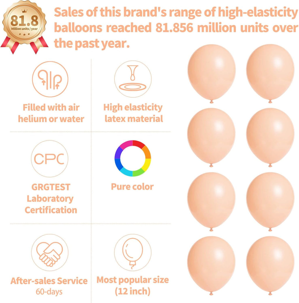 Pastel Orange Balloons by 110pcs - 12 Inch Latex Balloons for Birthday Parties & Baby Showers