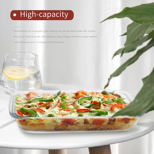 2-Pack Glass Baking Dishes by [Brand Name] - Large Oven & Microwave Safe Borosilicate Bakeware | 102 oz & 75 oz