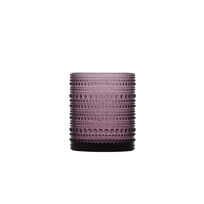 FORTESSA Jupiter Beaded Hobnail Glass Vintage Themed Drinkware Set, 10 Ounce Double Old Fashioned Glass (Set of 6), Dishwasher-Safe, Purple