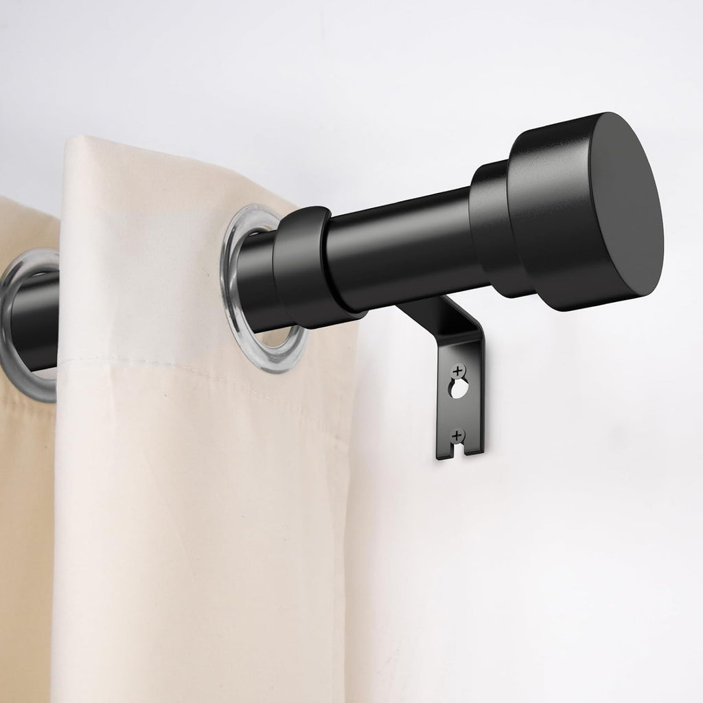 Time Forest Black Curtain Rods - Adjustable 32 to 120 Inch Heavy Duty, Modern Style for Indoor/Outdoor Use