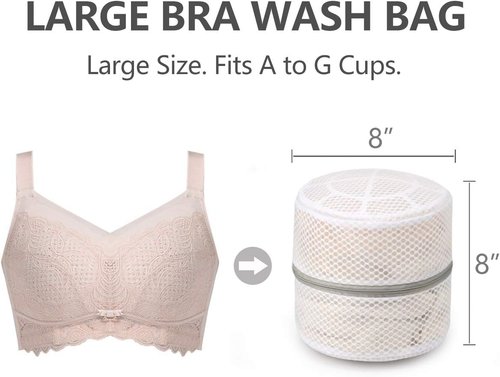 Muchfun Bra Wash Bags - 3Pcs Honeycomb Mesh Laundry Bags for Delicates & Lingerie | 8 x 8 x 8 Inches