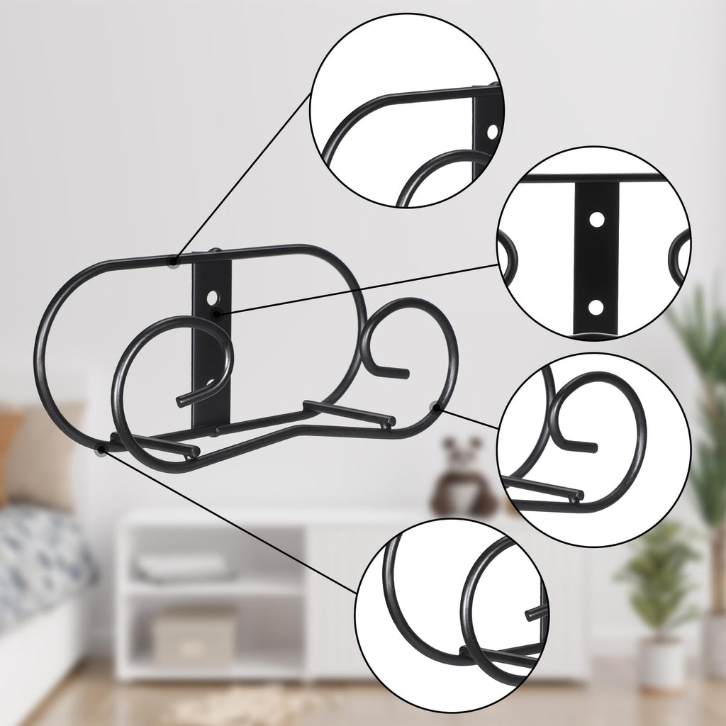 Sumnacon Plate Hangers for the Wall Metal Wall Plate Hangers with Screws,4 Pack Plate Holders for Displaying on the Wall Decorative Black Plate Stand for Plate Bowl Board Displaying
