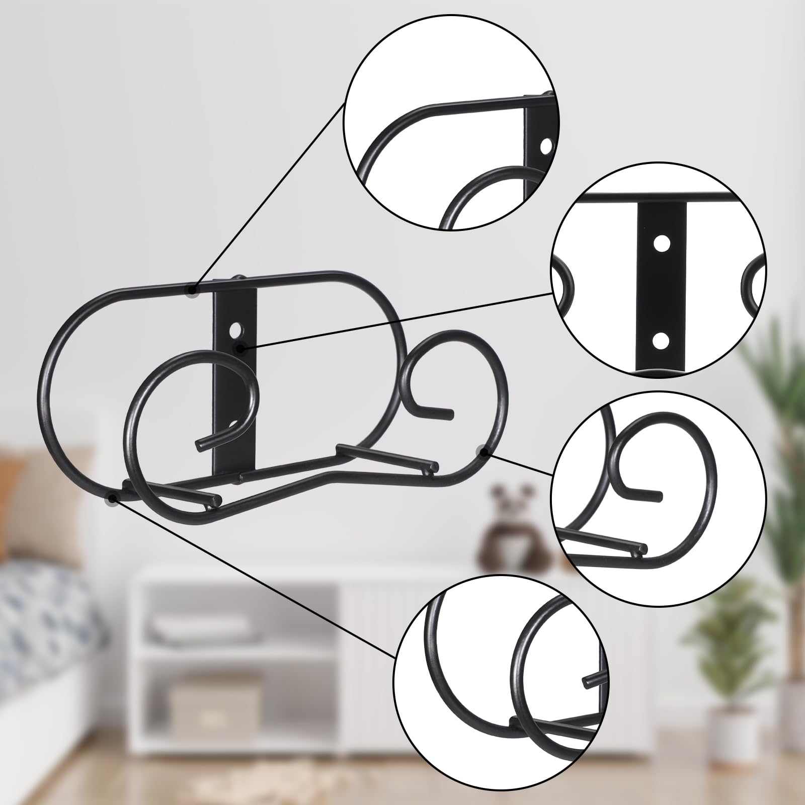 Sumnacon Plate Hangers for the Wall Metal Wall Plate Hangers with Screws,4 Pack Plate Holders for Displaying on the Wall Decorative Black Plate Stand for Plate Bowl Board Displaying