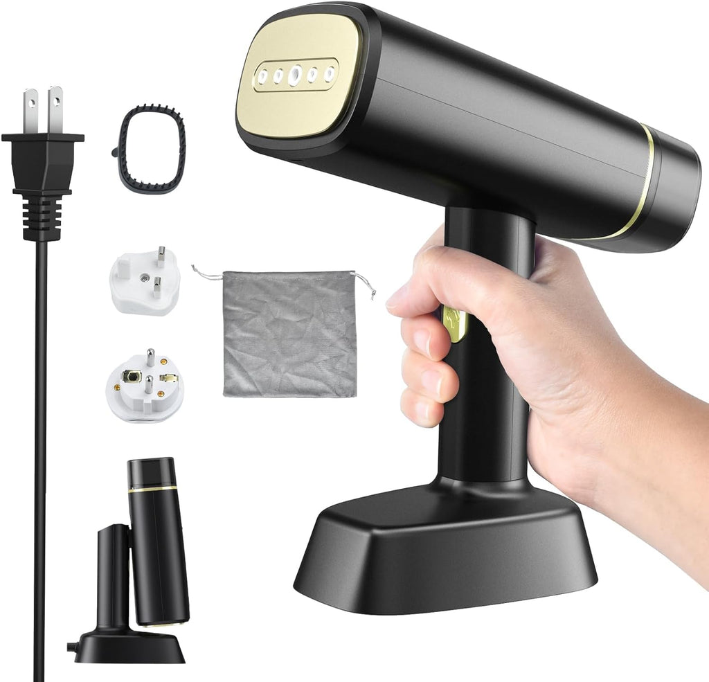 Skiennix Travel Steamer - Dual Voltage Portable Mini Clothes Steamer with European Plug Adapter | Essential for International Travel