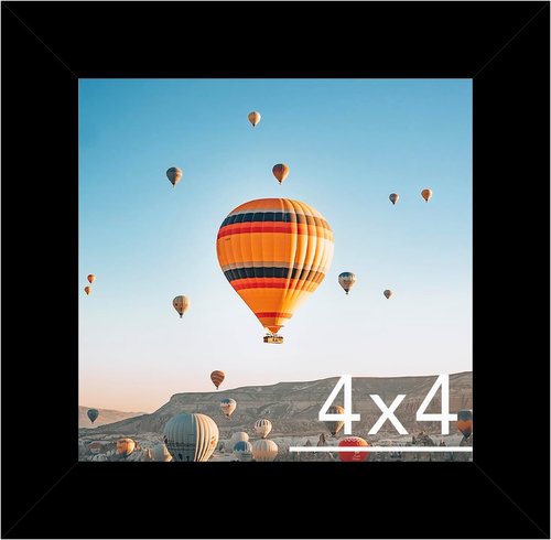 JCJMY 4x4 Black Picture Frame - Versatile Wall Hanging or Tabletop Display with Shatter-Resistant Plexiglass