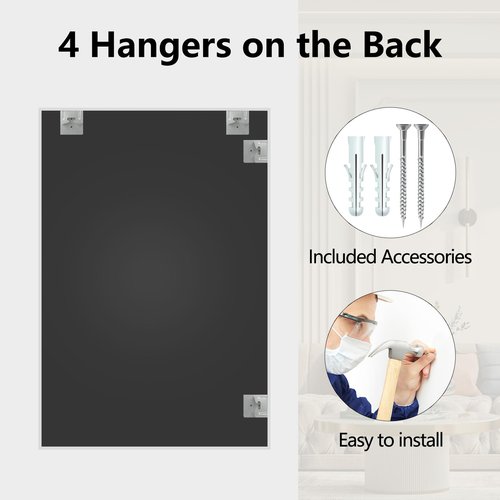 OICHA Bathroom Mirrors for Over Sink 24"x36" Bathroom Vanity Mirror White Mirrors for Sink Framed Mirror Framed for White