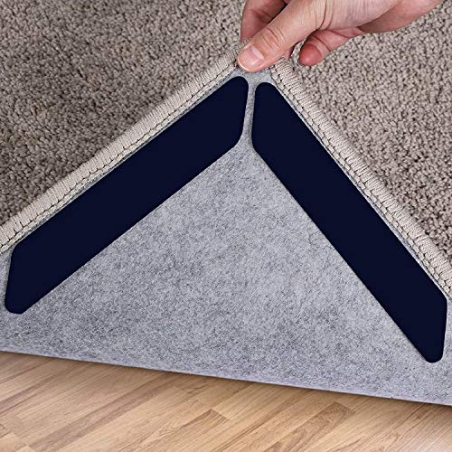 16 Pcs Non-Slip Rug Tape, Washable Dual-Sided Carpet Anchors for Hard Floors