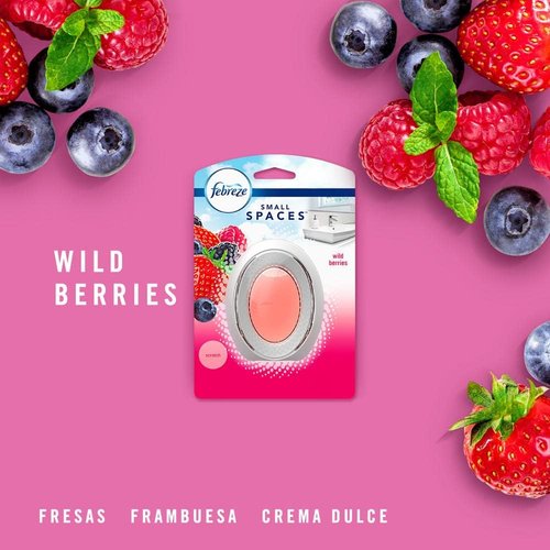 Febreze Small Spaces Air Freshener - Wild Berries Odor Fighter for Strong Odors | 1 Count