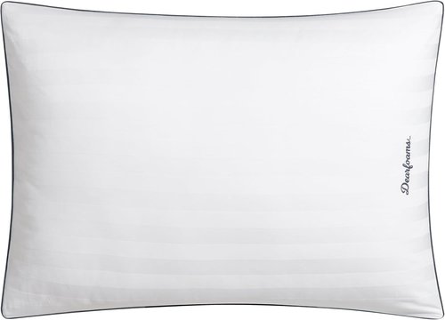 Dearfoams Bed Pillows - Luxurious Cotton Stripe Down Alternative | Set of 2 Standard/Queen Size, Supportive for All Sleep Positions