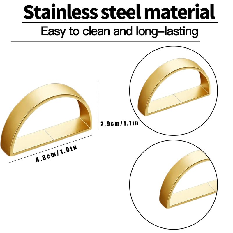 32 Pcs Matt Gold Napkin Rings - Metal Napkin Ring,Stainless Steel Napkin Rings for Table Settings Wedding Christmas Party Dinner Table(Semicircle)