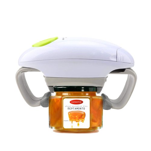 Electric Jar Opener, Kitchen Gadget Strong Tough Automatic Jar Opener For New Sealed Jars,The Hands Free Jar Opener with Less Effort to Open (White)