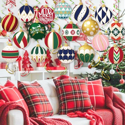 Pedel Christmas Ball Variation: 48Pcs Hanging Foil Swirls Ceiling Decor