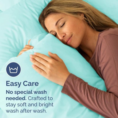 King Standard Pillow Cases - Soft Hotel Quality Covers | Comfy, Fade-Free, Wrinkle Resistant - Spa Blue - Set of 2