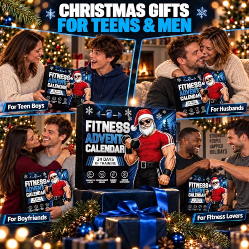 Kederwa Fitness Advent Calendar 2026 for Men & Teens - 24 Workout Gear Items