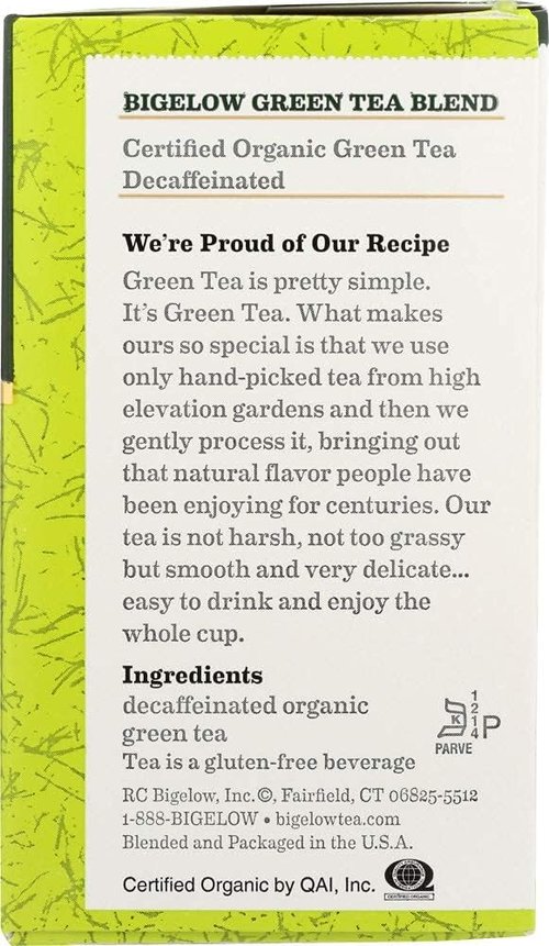 Bigelow Organic Decaffeinated Green Tea - 6 per case.6