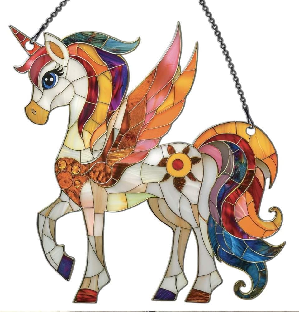 Skiennix Unicorn Ornaments | Magical Window Hanging Decor for Unicorn Lovers - Acrylic Christmas Decoration