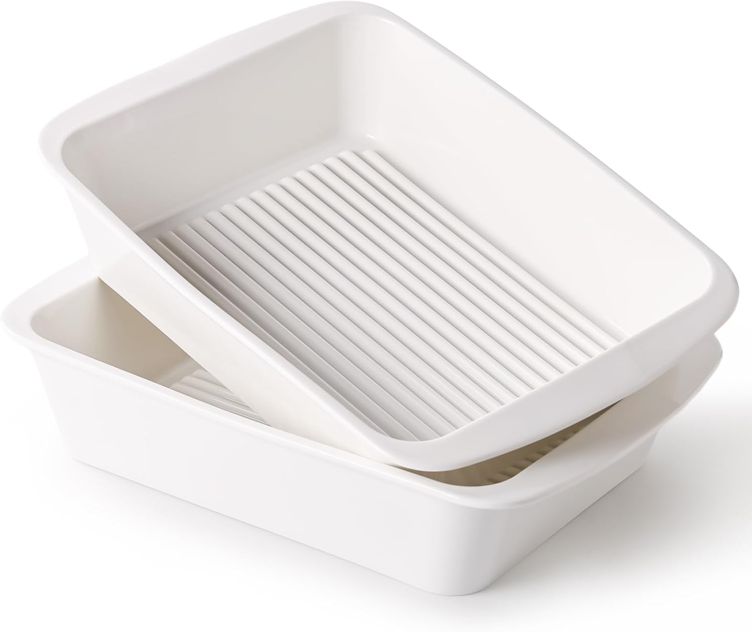 Porcelain Baking Dish Set by [Brand Name] - 9x13 Casserole Dish with Handles | Deep 3.75 Qt for Perfect Lasagna, Microwave & Dishwasher Safe, White