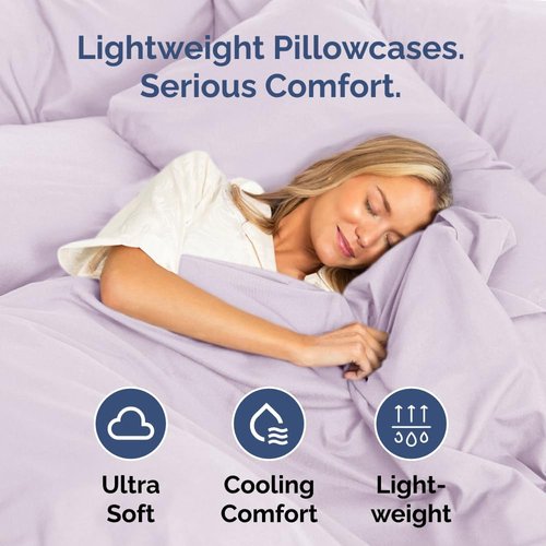 King Pillow Cases by Luxurious Home | Ultra Soft Hotel Quality, Wrinkle-Free & Fade Resistant - Light Lavender, Set of 4