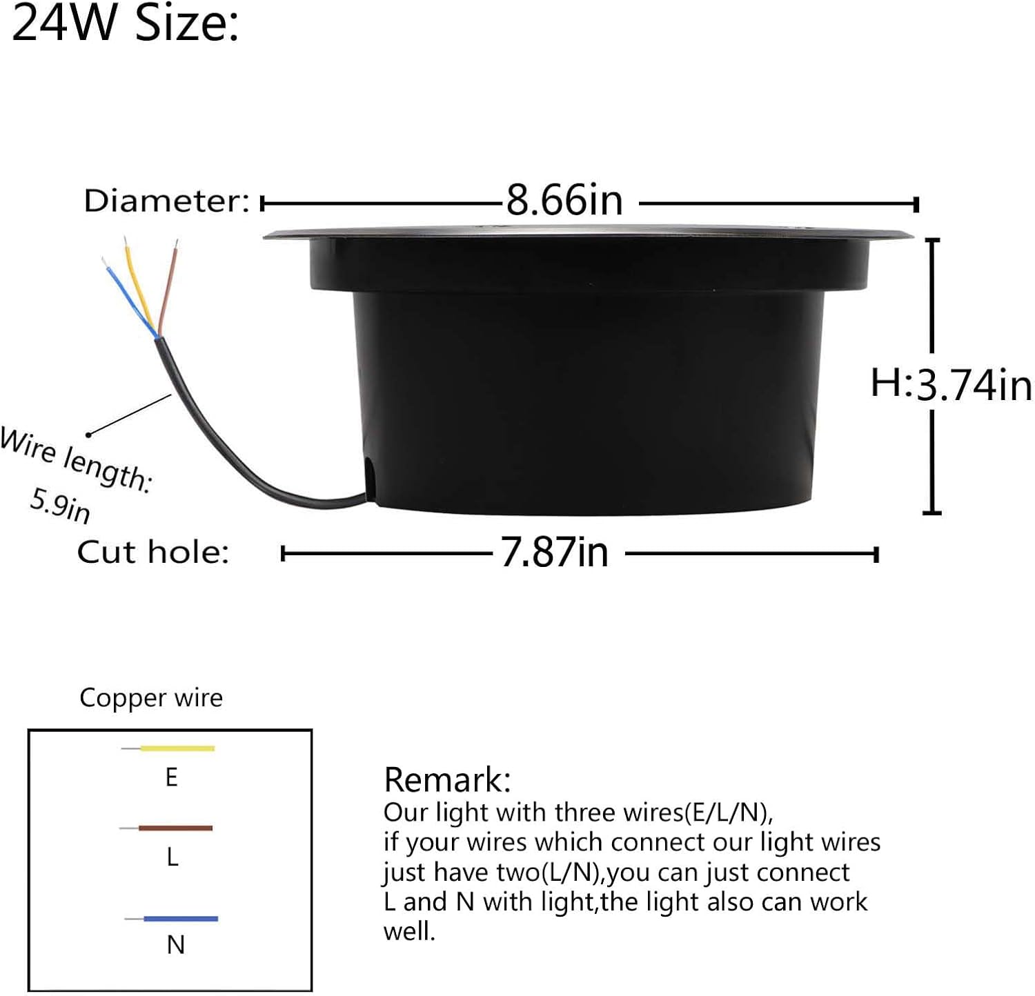 Outdoor In Ground Lights - 24W Waterproof Landscape Lighting | Warm White 3000K, 8.66-Inch Diameter, Pack of 4