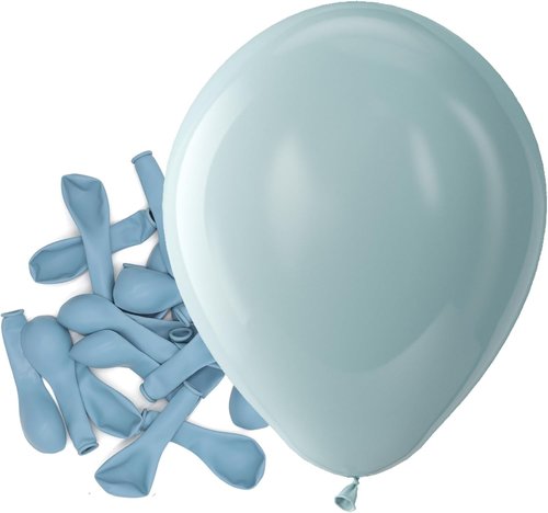 Bezente Dusty Blue Latex Balloons - 150 Pack of 5 Inch Matte Helium Balloons for Celebrations