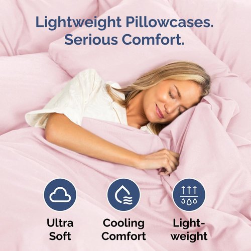 King Pillow Cases by [Brand Name] - Ultra Soft Hotel Quality Covers | Cozy, Wrinkle-Free & Fade Resistant - 2 Piece Set in Lavender Pink