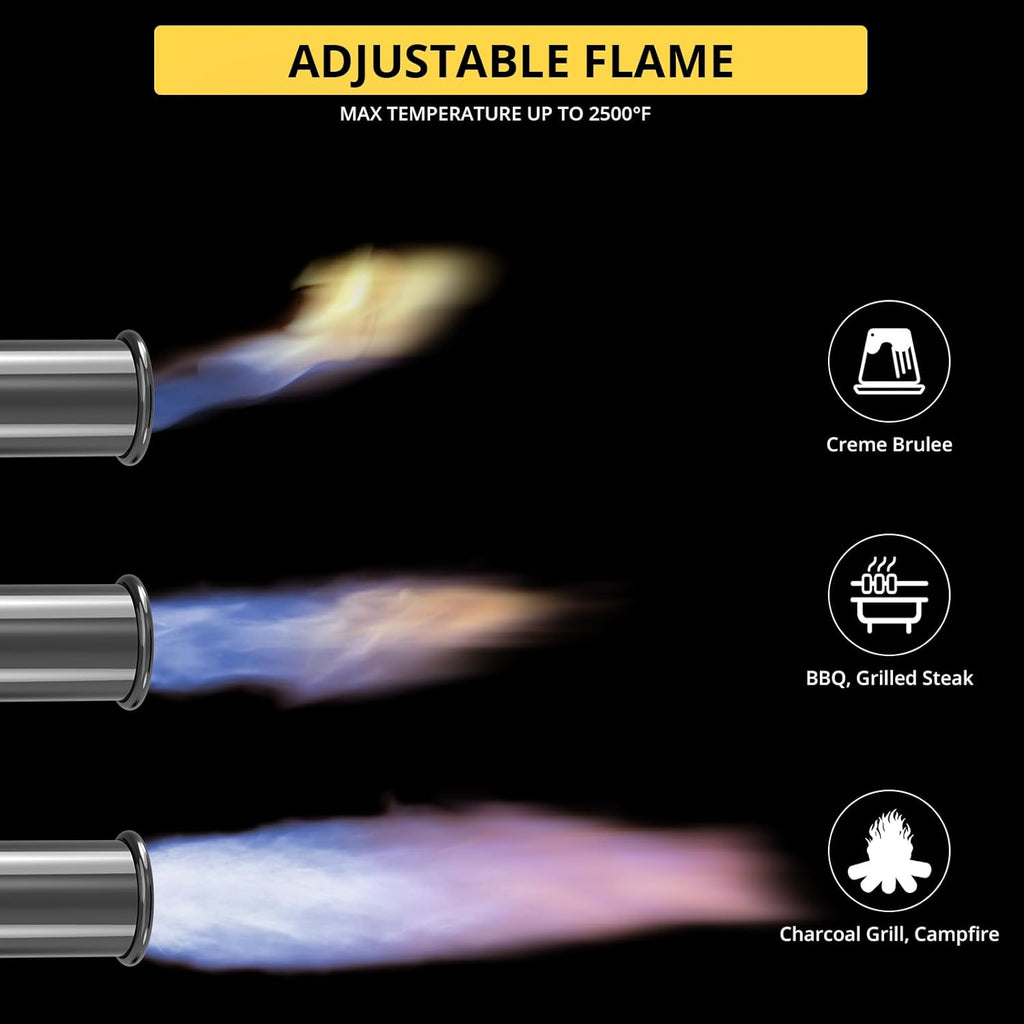 TBTEEK Propane Torch Head - Adjustable Flame Cooking Torch for BBQ, Searing Steak & Creme Brulee (Tank Not Included)