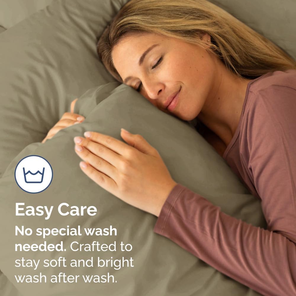 Skiennix Queen Pillow Cases Set of 2 - Ultra Soft Hotel Quality - Wrinkle Free & Stain Resistant - Khaki