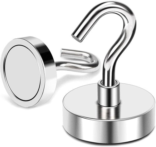 MIKEDE Magnetic Hooks - 85 Lbs Heavy Duty Earth Magnets for Cruise Cabins | 10 Pcs Strong Metal Hangers for Kitchen & Classroom