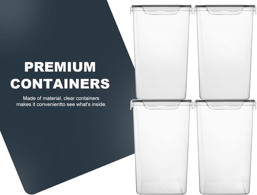 MCIRCO Extra Large 7QT Airtight Food Storage Containers - 4-Piece Set for Flour & Sugar with Measuring Cups & Labels