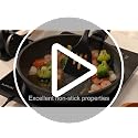 21-Piece Nonstick Ceramic Cookware Set with Removable Handle, Black