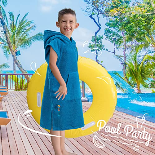 Kids Hooded Changing Robe - Microfiber Surf Poncho for Beach and Swim
