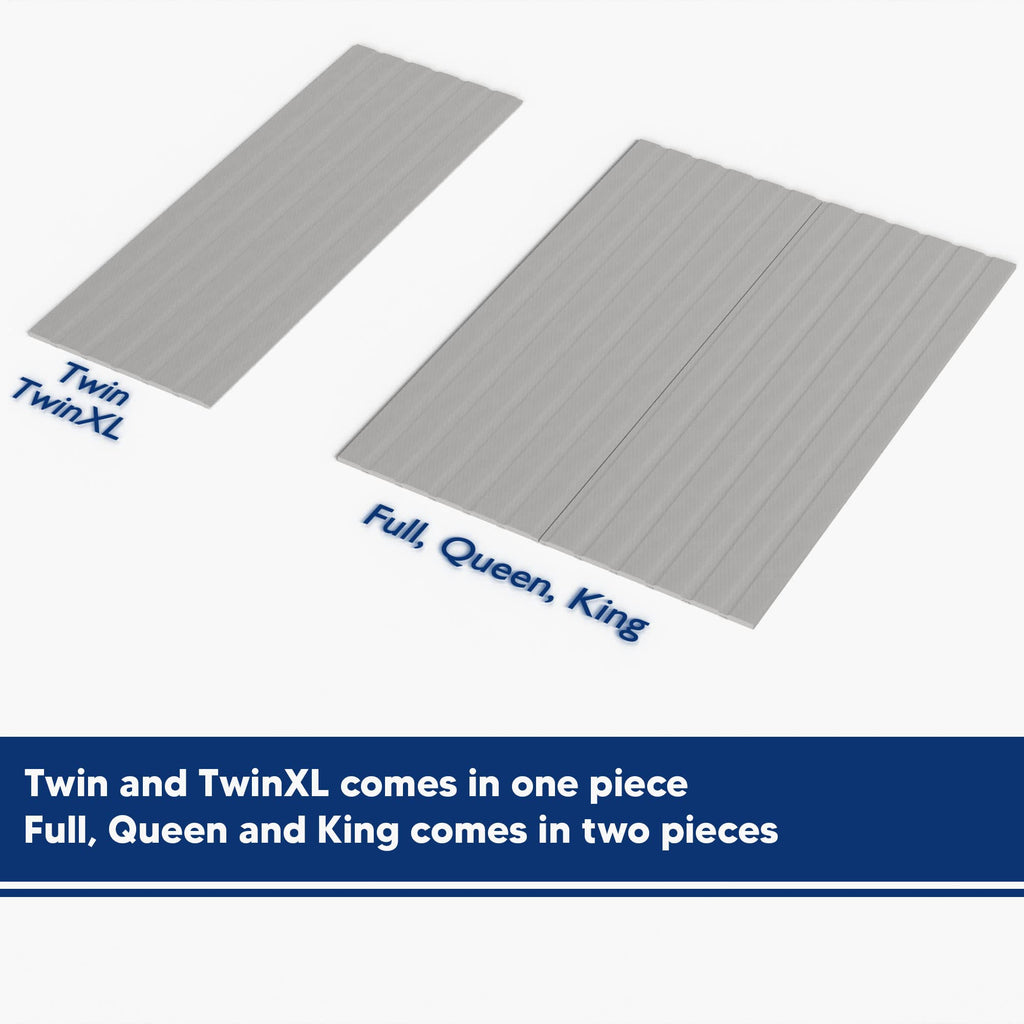 Greaton, 0.75-Inch Heavy Duty Vertical Wooden Bunkie Board/Bed Slats with Cover, Twin XL, Grey