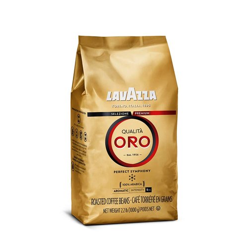Lavazza Qualità Oro Whole Bean Coffee - Medium Roast, 100% Arabica, 2.2 lb (Pack of 2) | Fruity & Aromatic