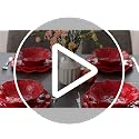 ZAROCRUS Christmas Red 11-Inch Melamine Dinner Plates Set of 6 Beaded Holiday Tableware