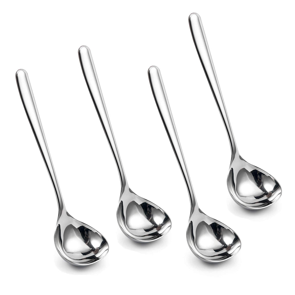 IMEEA 8-Inch Small Ladles for Serving Sauce SUS304 Stainless Steel Gravy Ladle Soup Spoon, Set of 4