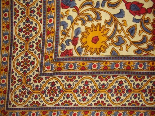 Sunflower Print Cotton Tapestry Bedspread 108" x 88"