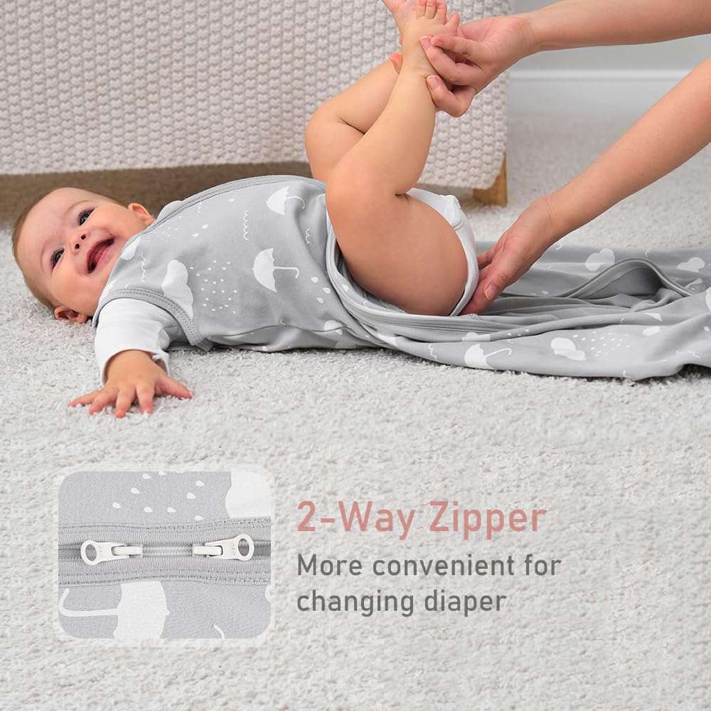 Yoofoss Baby Sleep Sack | 100% Organic Cotton Wearable Blanket for 12-18 Months | 3-Pack, Lightweight & Comfy