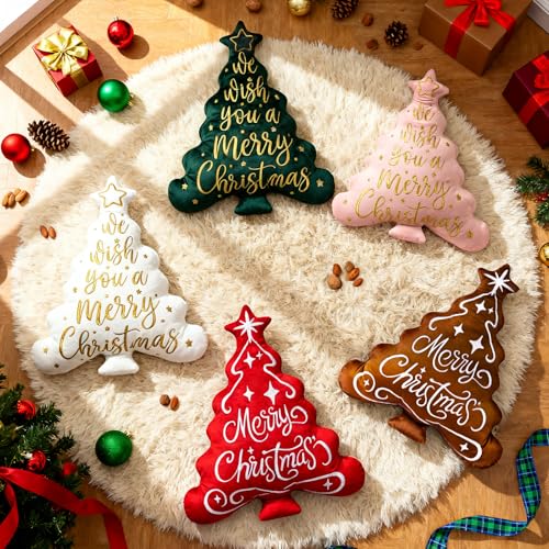 Lanpn Green Christmas Tree Pillows Set of 2 - 16x21 Inch Holiday Sofa Decor